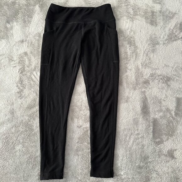 Woolx Piper Petite Black Merino Leggings Pants Women's SMALL - Picture 1 of 6